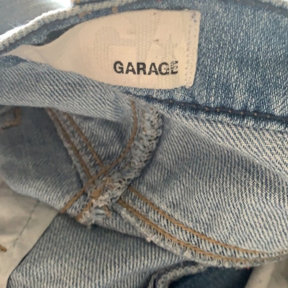 GARAGE Light Blue Wash High Waisted Distressed Festival Short Jeans Size 11 - Picture 6 of 11